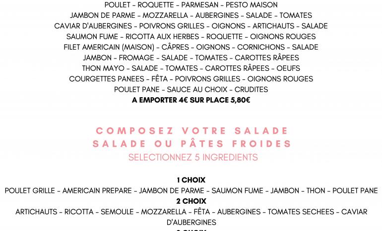 Carte Les Filles de L'Atelier Gourmand