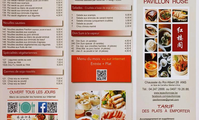Plats à emporter Le Pavillon Rose à Ans