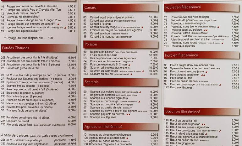 Plats à emporter Le Pavillon Rose à Ans